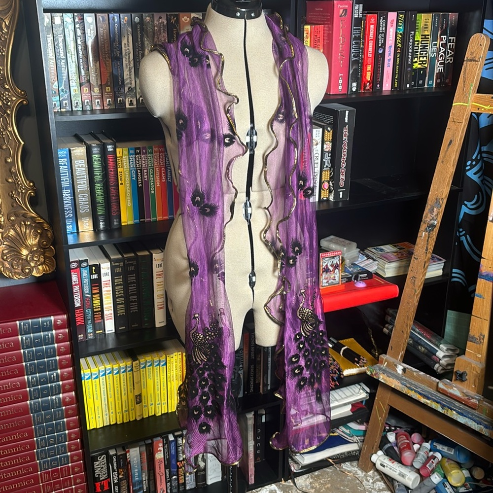 Purple Peacock Scarf